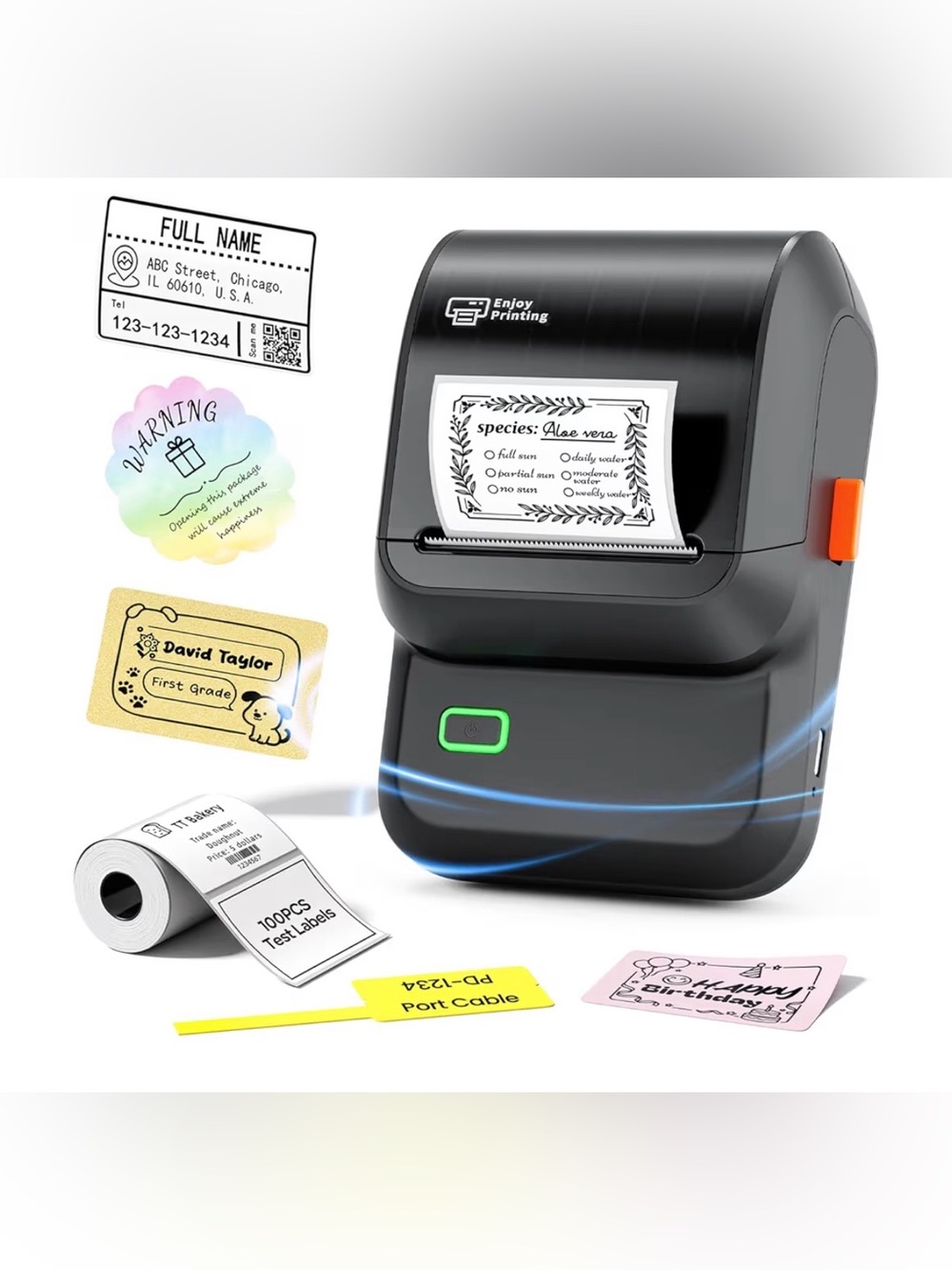 Label Maker Machine with Tape, Bluetooth Label Printer